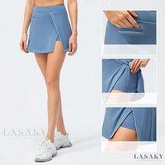 Lasaky - Loose-fit Sports Skirt: Stylish and Secure for Yoga, Running, and Casual Activities Athleisure Sports Skirt In Blue, Athleisure Blue Sports Skirt, Blue Athleisure Skirt For Sports, Athleisure Blue Skirt For Sports, Blue Stretch Workout Skirt, Blue Stretch Skirt For Workout, Sporty Blue Workout Skirt, Yoga Skirt, Sport Skirt