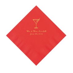 a red napkin with the words we do printed on it