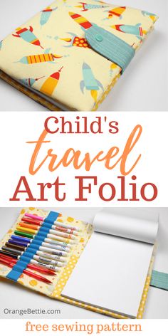 the child's travel art folio is an easy sewing project for beginners