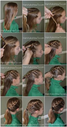 This simple but elegant tutorial shows you how to do an amazing knotted braid into a ponytail! Just follow the step below! 1. Start with wet or damp hair. This will keep the knots from tangling the ha Braid Into Ponytail Tutorial, Braid Into A Ponytail, Braid Into Ponytail, Knotted Braid, Ponytail Tutorial, Tutorial Hair, Fesyen Rambut, A Ponytail, Mens Braids Hairstyles