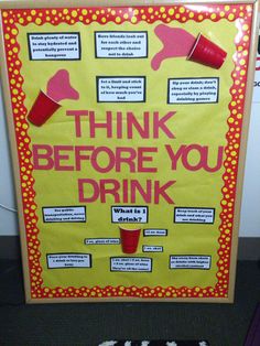 a sign that says think before you drink