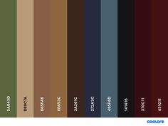 an image of the color scheme for different shades of brown, green, and blue