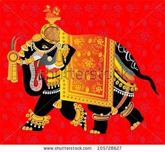 Decorated Indian Elephant, Indian Elephant Art, Sri Lankan Elephant, Mughal Motifs, Delhi Durbar, Phad Painting, Royal Animals, Elephant Motif