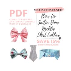 the bow tie sewing pattern is on sale