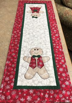 a table runner with a teddy bear on it