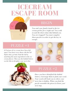 the ice cream escape room poster is shown