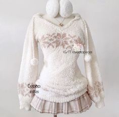 Casual Hoodie Dress, Cute Winter Outfits Sweaters, Winter Outfit Inspo Aesthetic, Outfits With Sweaters, Winter Cute Outfits, Kawaii Clothes Outfits