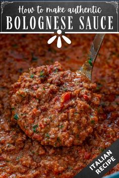 the cover of how to make authentic bolognaese sauce