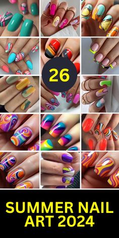 Get creative this summer with our easy DIY Summer Nail Art 2024 ideas. This collection is all about expressing your individuality through funky, fun designs. Perfect for both short and long nails, these bright and vibrant patterns are sure to make your nails the center of attention. Whether you're at the beach or a summer barbecue, these nail arts are your go-to for a unique and stylish look. Simple French Tips, Classy Summer Nails, Summer Nails Nail Art, Acrylic Nails At Home, Summer Nails 2024, Funky Nail Art, Summer Nail Ideas, Summer Manicure, Summer Nail Art