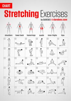 the chart shows how to do stretching exercises