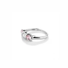 Sterling Silver baby ring featuring twisted band with pink and clear CZ stones. This is a beautiful way to celebrate the birth of a new baby or wonderful birthday gifts too! Ring comes in a beautiful black velvet heart-shaped box. Available in sizes 1-4 Ring Sizing: https://cherishedmomentsshop.com/pages/sizing-charts Pink Diamond Stackable Rings As Gift, Pink Stackable Jewelry For Mother's Day, Diamond White Stackable Rings For Gift, Pink Diamond Stackable Rings For Anniversary, Pink Sterling Silver Stackable Rings For Wedding, Diamond White Jewelry For Birthday, Mother's Day Pink Stackable Jewelry, Adjustable Cubic Zirconia Birthstone Ring Gift, Pink Cubic Zirconia Stackable Rings For Wedding