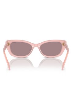 Precision-cut crystals emphasize the modern shape of these sunglasses fitted with dark, shading lenses. 54mm lens width; 18mm bridge width; 140mm temple length 100% UV protection Acetate/crystals Made in Italy Elegant Pink Acetate Sunglasses, Elegant Clear Cat Eye Sunglasses With Uv Protection, Acetate Cat Eye Sunglasses With Polarized Lenses For Evening, Elegant Clear Cat Eye Sunglasses With Mirrored Lenses, Elegant Acetate Cat Eye Sunglasses With Mirrored Lenses, Elegant Acetate Cat Eye Sunglasses With Polarized Lenses, Milky Pink, Precision Cut, Cat Eye Sunglasses