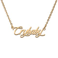 PRICES MAY VARY. Crybaby Name Tag Necklaces for Her His Friends Familys Relationship Memory Jewelry Gift 18K gold plated color with 16"+2" extension chain Choose the Best Name Necklace Jewelry for your Friend or Family Stainless Steel Material and it is nickle free Crybaby Best Friend Family Member Mother Daughter Sister Nana Named Necklace Birthday Party Christmas Gift
 
Product Details: 
Material:Stainless Steel. 
Chain Length (Exclude Name): 16" +2" Adjustable Chain. 
Chain Type: Cable Chain. Memory Jewelry, Necklaces For Her, Best Friend Family, Gift Product, Memorial Jewelry, Name Tags, Name Tag, Cool Names, Tag Necklace