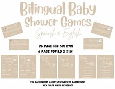 the baby shower games are available for purchase