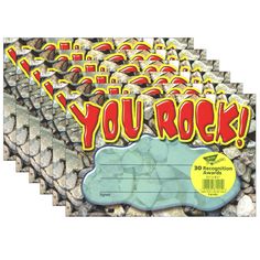 you rock certificates are stacked on top of each other with rocks in the background