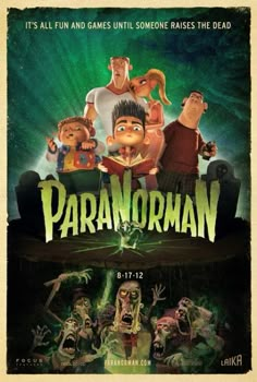 the movie poster for paranorn starring characters from various films and tv shows, including an animated character