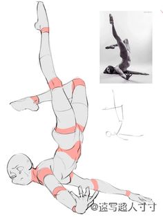 a drawing of a person doing a handstand on one leg and another hand in the other