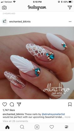 2023 Spring Nails, Daisy Nail Art, Nail 2024, Peach Nails, Nagellack Trends, Mermaid Nails, Nail Art Designs Videos, Glam Bag