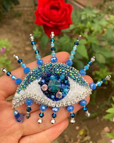 Handmade Evil Eye Brooch, Embroidered Evil Eye Bead, Blue Evil Eye, Evil Eye Jewelry, Handmade Beaded Jewelery, Gift For You by ArtInRum on Etsy https://www.etsy.com/listing/1275271104/handmade-evil-eye-brooch-embroidered Unique Handmade Blue Brooches, Handmade Blue Brooches For Party, Embellished Blue Jewelry As Gift, Blue Embellished Jewelry Gift, Blue Handmade Crafts For Gifts, Handmade Blue Craft Supplies For Gifts, Handmade Blue Crafts For Crafting, Heart Evil Eye, Eye Brooch