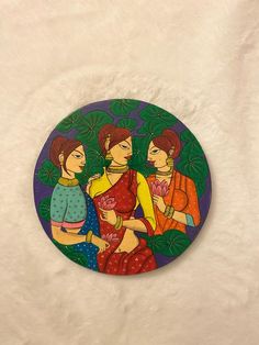 an image of three women on a plate