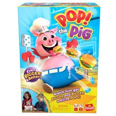 a box with an image of a pig on the boat and other toys in it