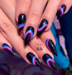 Bisexual Nails, Pride Nails, Flag Nails, Rainbow Nails Design, Nail Stuff, Bright Nails, Nail Swag, Rainbow Nails