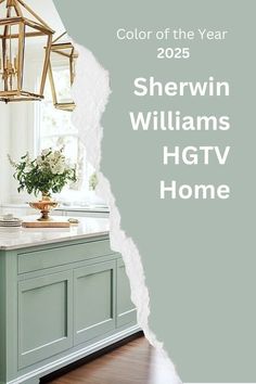 the color of the year sherylin williams hgtv home is green and white