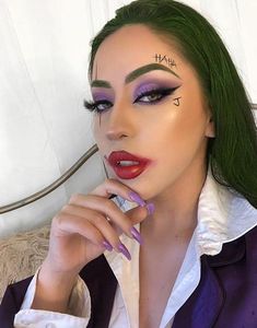 Joker Halloween Makeup, Makeup Zombie, Halloween Make-up Looks, Halloweenský Makeup, Joker Halloween, Joker Makeup, Cute Halloween Makeup, Halloween Makeup Pretty, Cool Halloween Makeup