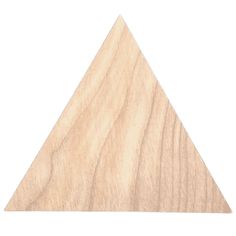 a wooden triangle on a white background