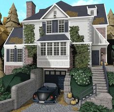 Bloxburg House Idea Realistic, Bloxburg Dream House Exterior, Things To Put In A Bloxburg Town, Mansion Inspo Bloxburg, Bloxburg Houses Tutorial, Bloxburg House Ideas Italian, Hill Bloxburg Houses, One Person House Bloxburg, Blox Burg House Ideas Exterior