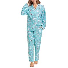 PRICES MAY VARY. 【Garment Care】: These nightgowns are suitable for machine wash or hand wash. The fabric does not shrink, ball, or wrinkle. 【 Note】Sorry, the washing tag of nightgown text printing error!!! Do not buy it if you mind. 【Material】: This two-piece pajamas sets for women is the best sleepwear, used as ultra soft and breathable fabric, the modal cotton pj set allow your skin to naturally breath, it's smooth and comfortable to wear for night. 【Button Down Tops】: Long sleeve pajama set w Petite Pajamas, Floral Pajama Set, Flannel Pajama Sets, Floral Pajamas, Lounge Pajamas, Cotton Pajama Sets, Matching Pajamas, Womens Pyjama Sets, Sleepwear Sets