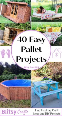 the cover of an article about how to build pallet projects with pictures and instructions