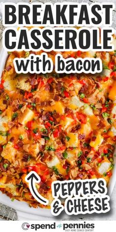 breakfast casserole with bacon and cheese