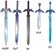 the different types of swords are shown