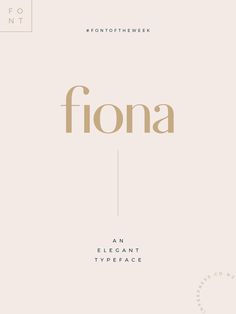 the front cover of fiona an elegant typeface