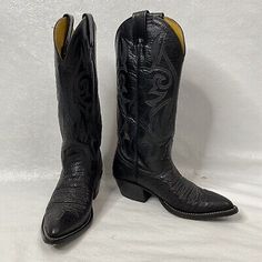 Nocona for Alcala's Chicago Womens Sz 4B Black Leather Western Cowboy Boots USA  | eBay Women's Black Cowboy Boots, Luxury Black Cowboy Boots With Reinforced Toe, Black Western Cowboy Boots, Mens Shoes Boots, Western Cowboy Boots, Western Cowboy, Boot Shoes Women, Cowboy Boots, Men's Shoes