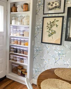 the pantry is stocked with all kinds of food