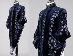 SOLD Listing Drow Fashion, Fancy Wizard Robes, Blue And Gold Fantasy Outfit, Wizard Art, Wizard Fashion, Blue Wizard Robe, Purple Wizard Robes, Gothic Winter Larp Outerwear, Putao