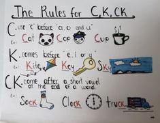 the rules for c k k k written on a bulletin board