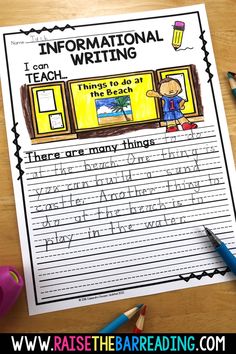 the information writing worksheet for children to learn how to write and use it