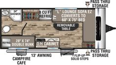 the floor plan for a travel trailer