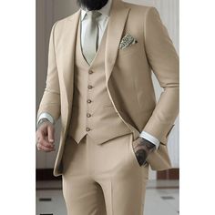 Category:Suits; Season:Spring,Spring, Fall, Winter, Summer; Fabric:Polyester; Front Closure:Single-Breasted Buttons; Style:Formal; Includes:Vest,Pants,Jacket; Occasion:Prom,Wedding; Fit Type:Tailored Fit; Jacket Buttons:Single Breasted One-button; Jacket Vents:Single (Center); Vest Buttons:5; Pattern:Solid Colored; Neckline:Peak; Listing Date:02/02/2024; Production mode:Self-produce; Pant Length:; Pants Waist:; Shoulder Width:; Sleeve Length:; Bust:; Hips:null; Clothing Length:; Number of Pieces Prom Suits For Men, Suits Wedding, Blue Sage, Style Formal, Prom Suits, Tuxedo Suit, Button Jacket, Pant Length, Mens Khakis