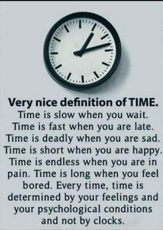 a clock with the words very nice definition of time on it's face and below it is a poem