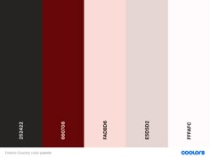 the color scheme is red, black, and white with different colors for each section