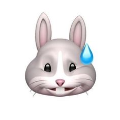 a cartoon bunny with a tear on its nose