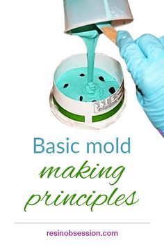 a person in blue gloves is pouring liquid into a container with the words basic mold making princesses