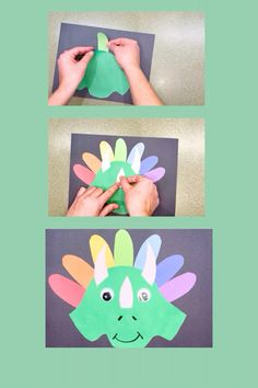 paper plate dinosaur craft for kids to make