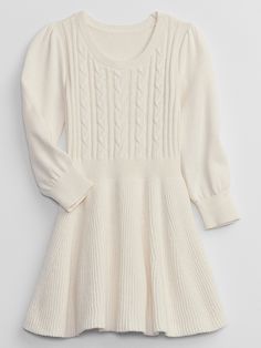 babyGap Cable-Knit Sweater Dress | Gap Factory Fall Cable Knit Crew Neck Sweater Dress, Long Sleeve Pointelle Knit Sweater Dress, Fall Pointelle Knit Sweater Dress, White Cable Knit Long Sleeve Sweater Dress, White Long Sleeve Cable Knit Sweater Dress, Casual Long Sleeve Pointelle Knit Dress, Ivory Sweater Dress, Knitted Jumper Dress, Cable Knit Sweater Dress