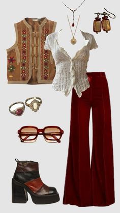 Festival Outfits Boho, 70s Outfits Aesthetic, Vibe Outfits, 70s Inspired Outfits, Outfits 70s, 70s Inspired Fashion, 70s Outfits, Earthy Outfits