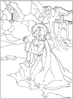 jesus walking through the woods coloring page